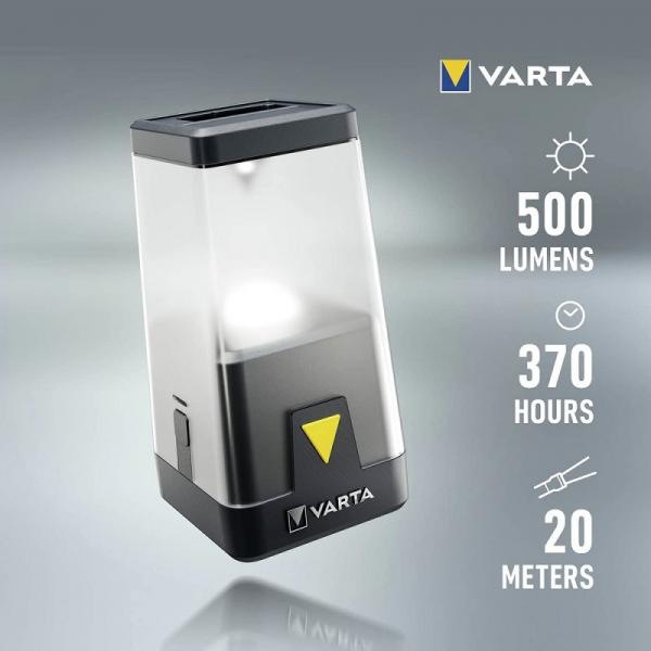 Lampe Torche LED Varta L30RH – 500 Lumens – Résistante à L’eau Et Aux Chocs – Fonction Powerbank – Alimentation Hybride (batterie Ou Piles AA)